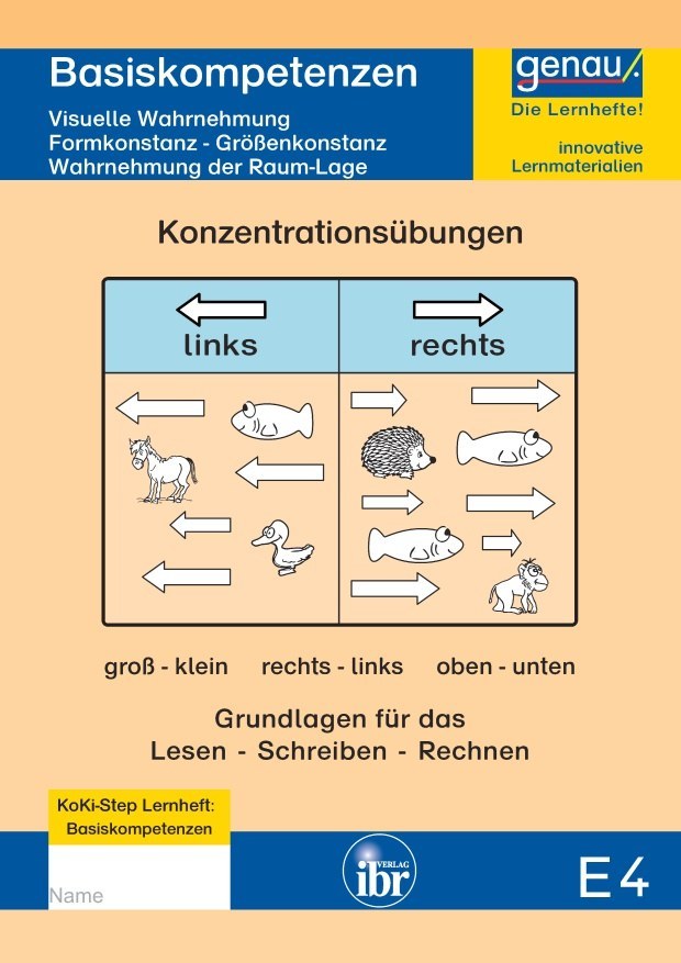 E4 groß-klein-rechts-links-oben-unten