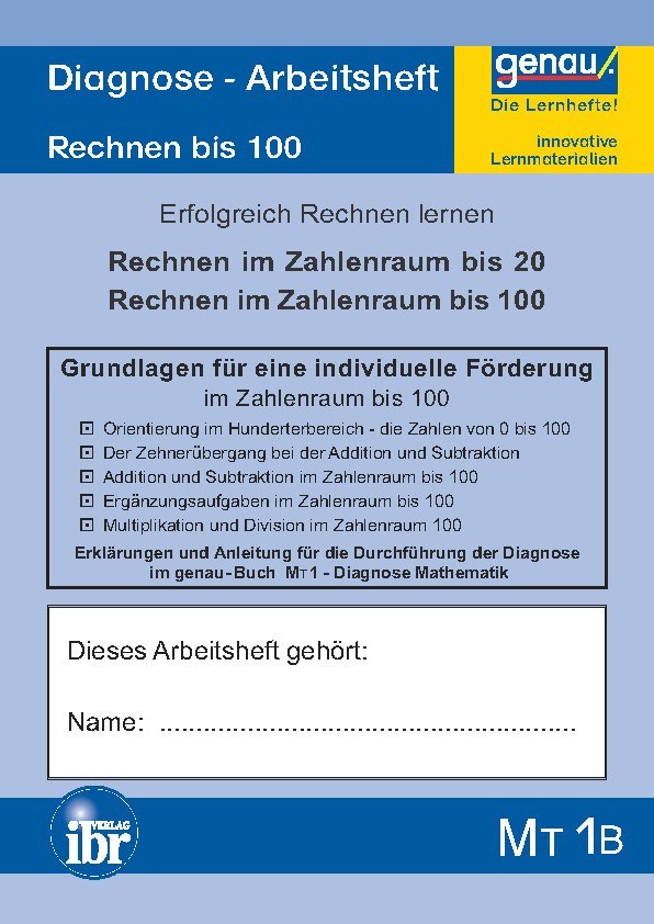 MT1B Diagnose - Arbeitsheft