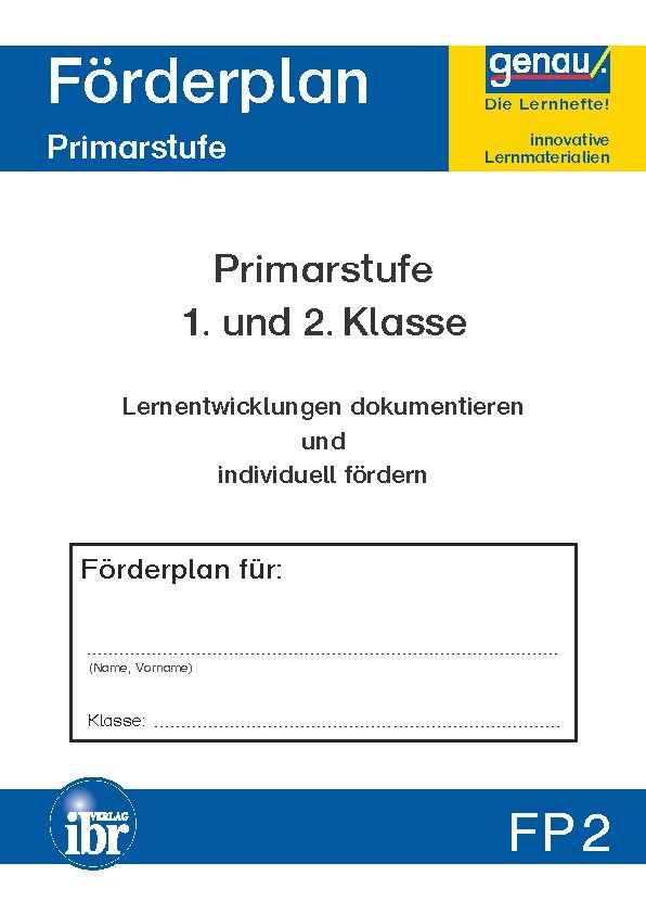 FP2 Förderplan 1. und 2. Klasse