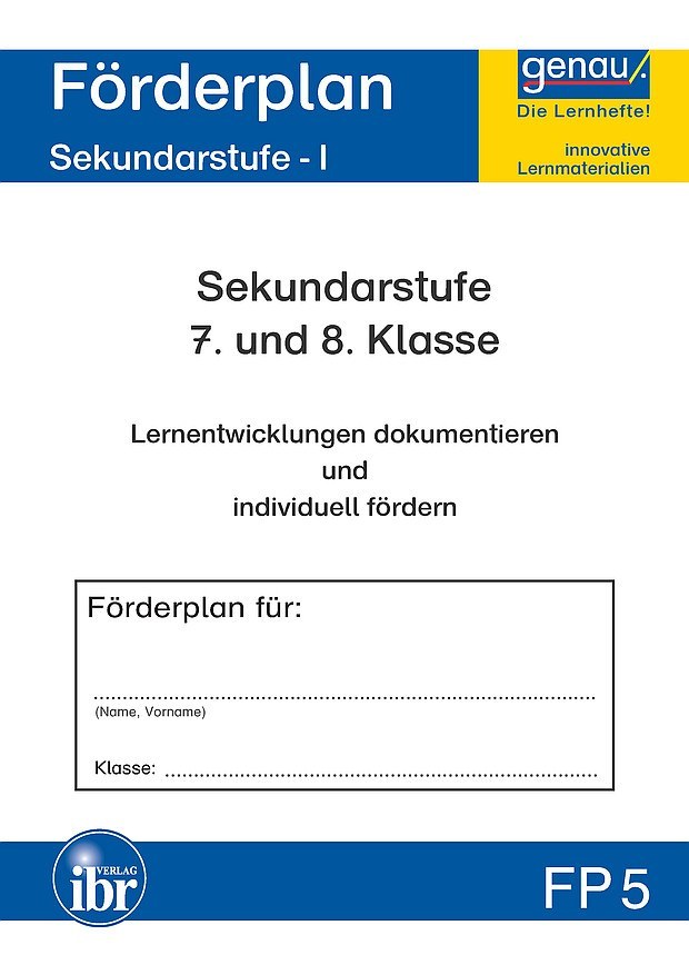 FP5 Förderplan 7. und 8. Klasse